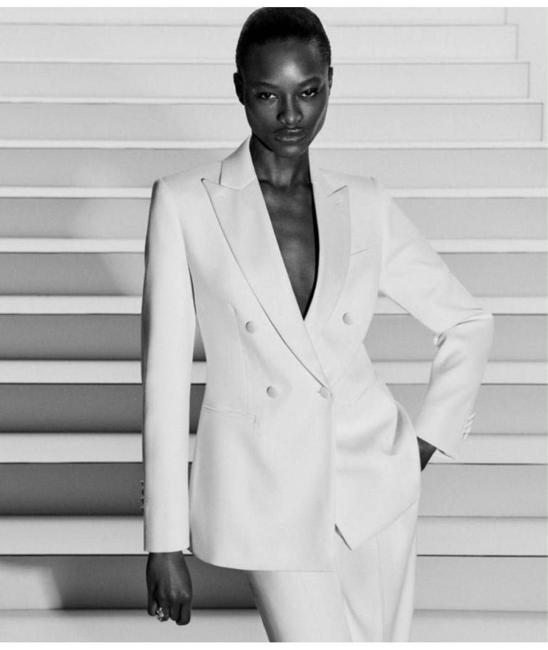 MAX MARA Белый шерстяной костюм с брюками, фото 4