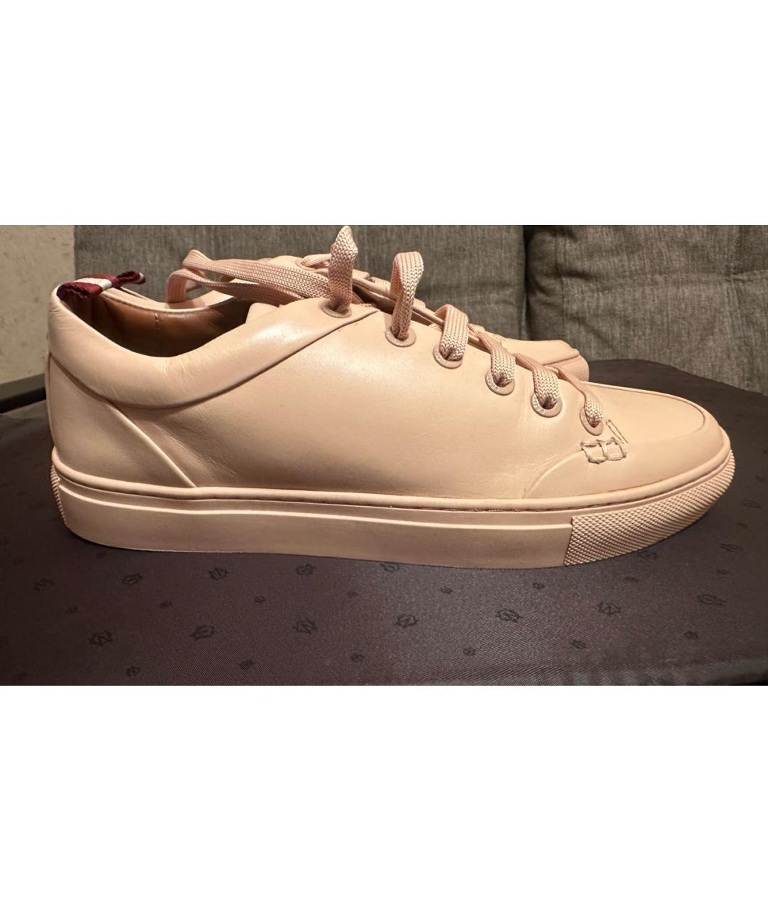 BALLY Розовые кожаные кеды, фото 8