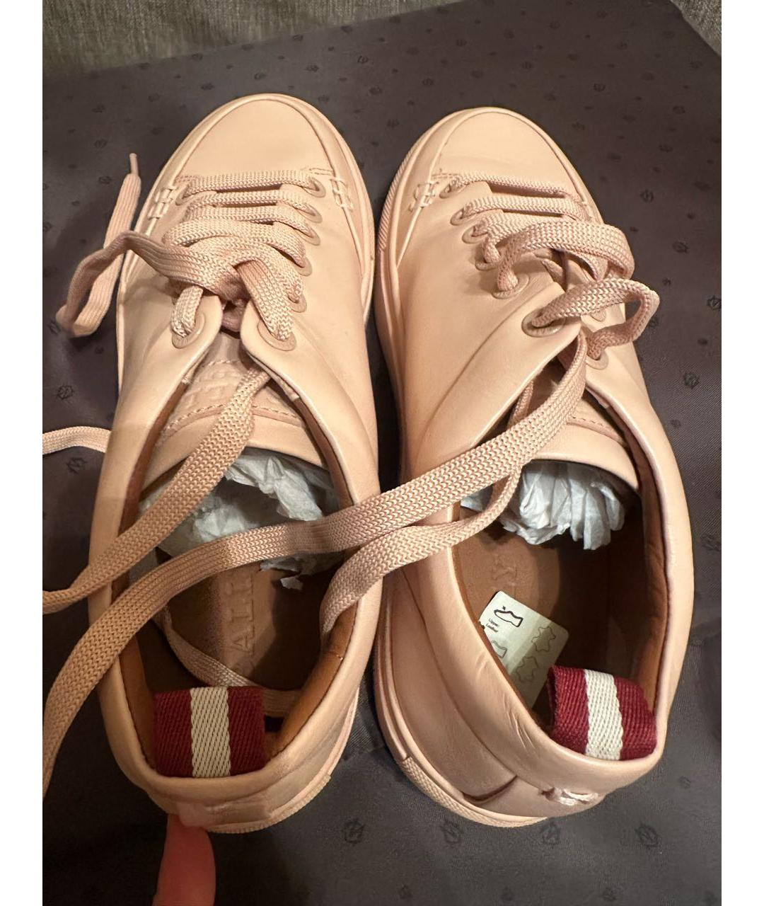 BALLY Розовые кожаные кеды, фото 3