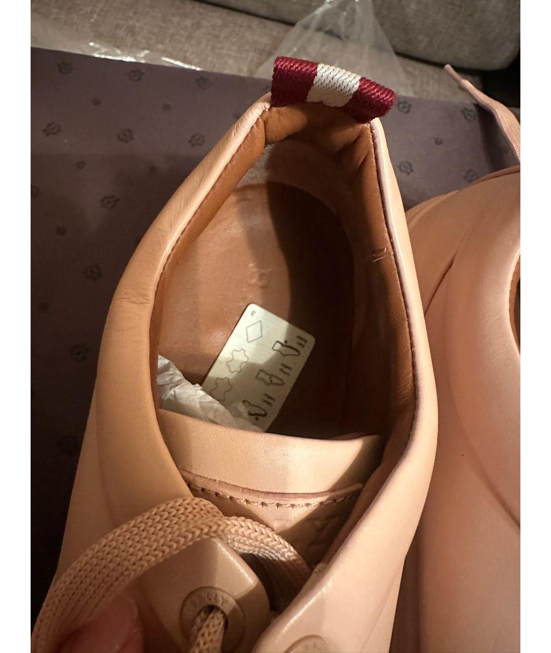 BALLY Розовые кожаные кеды, фото 6