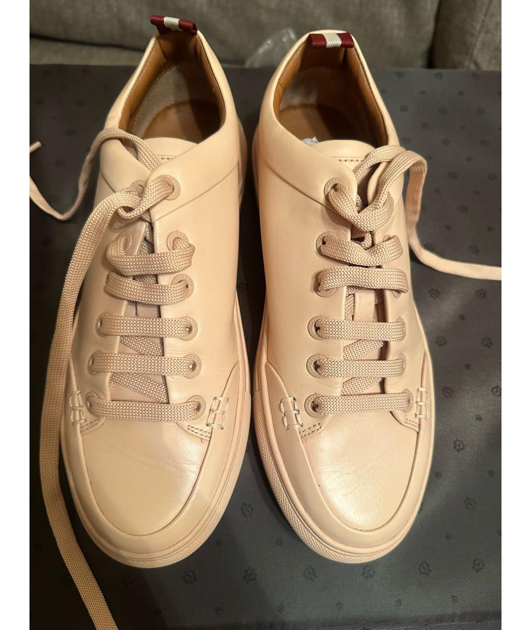 BALLY Розовые кожаные кеды, фото 2