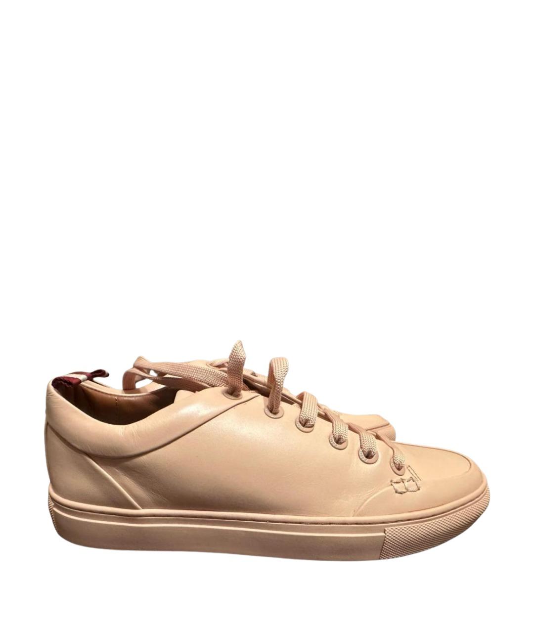 BALLY Розовые кожаные кеды, фото 1