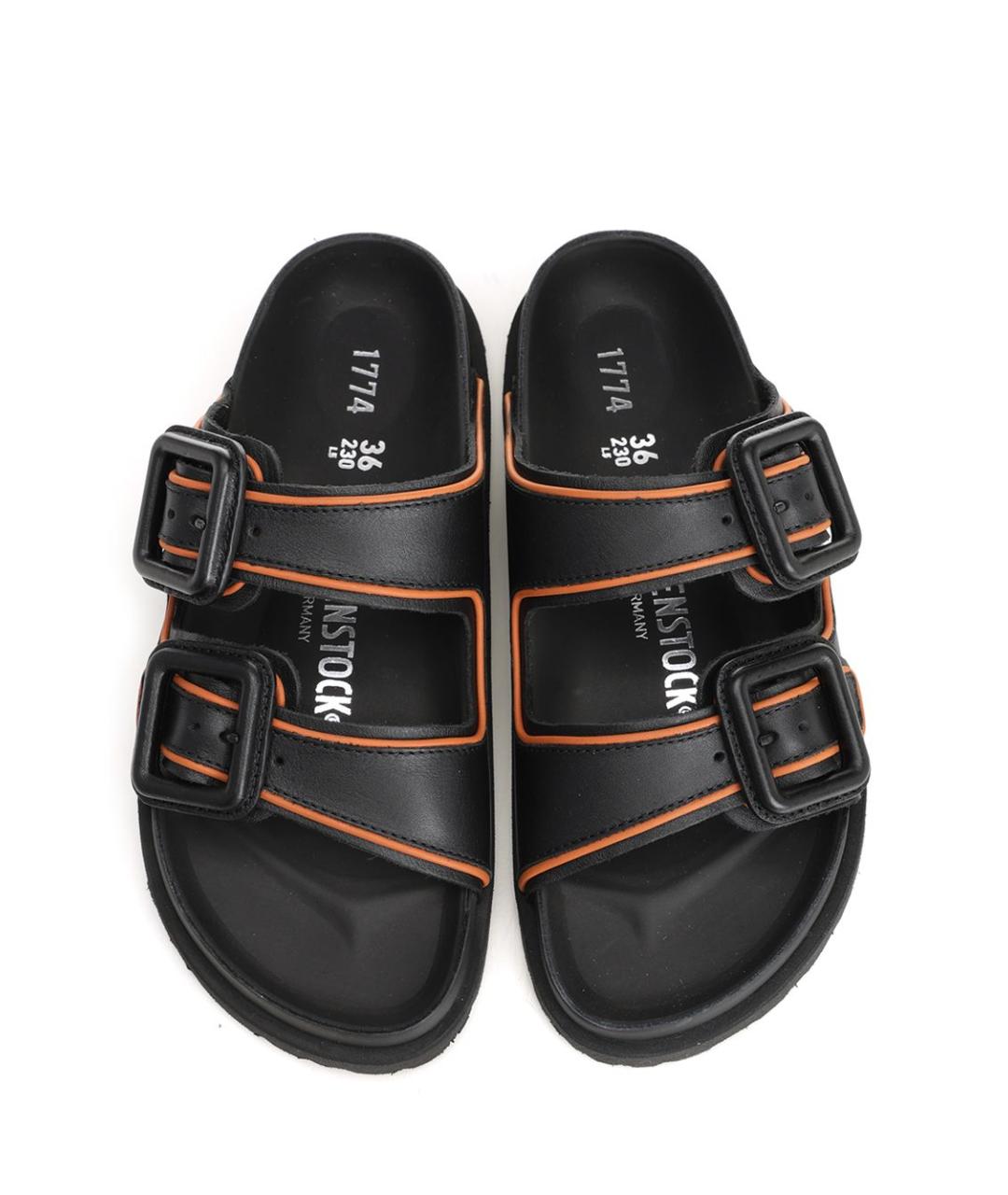 BIRKENSTOCK Черные кожаные шлепанцы, фото 5
