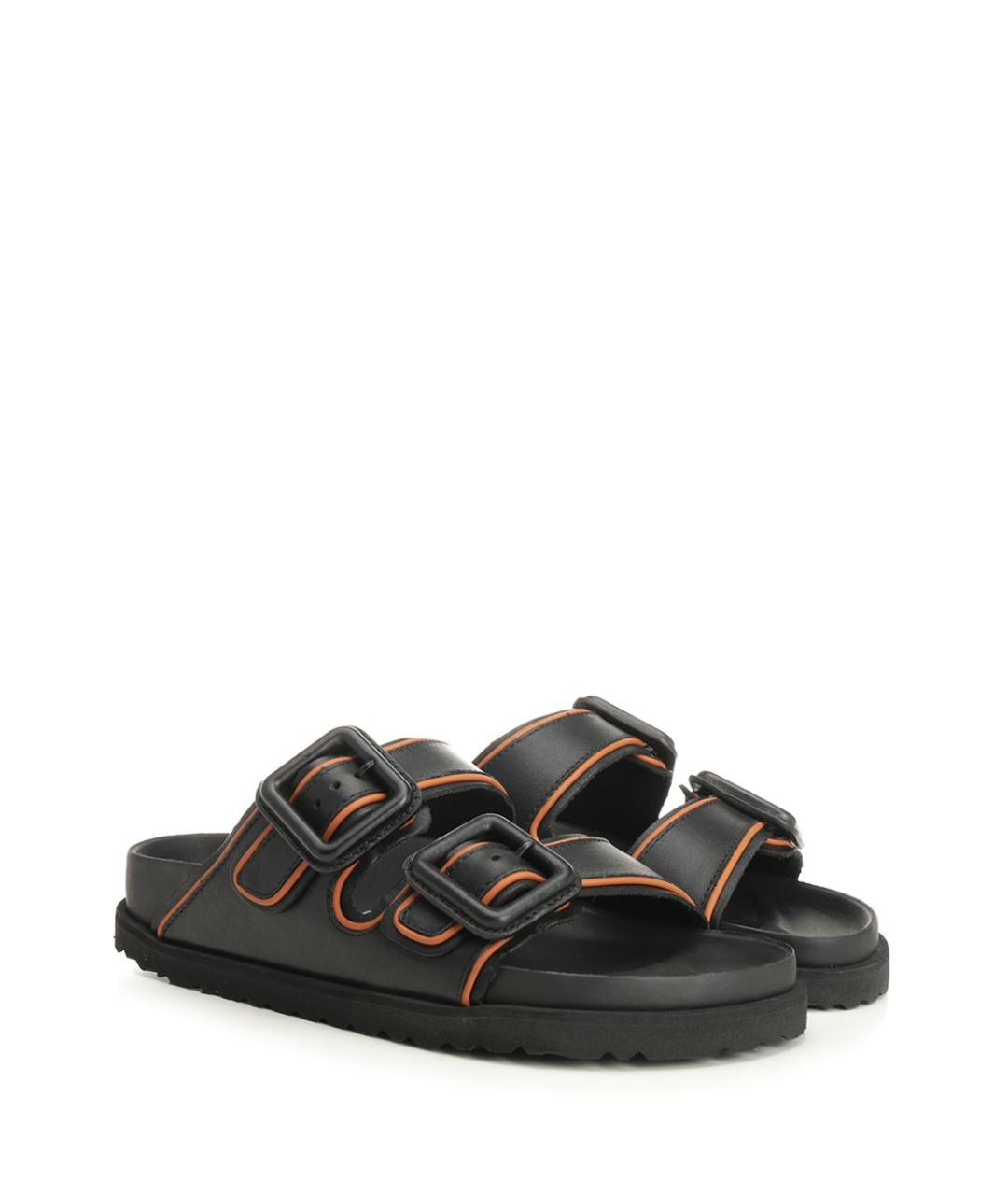 BIRKENSTOCK Черные кожаные шлепанцы, фото 2