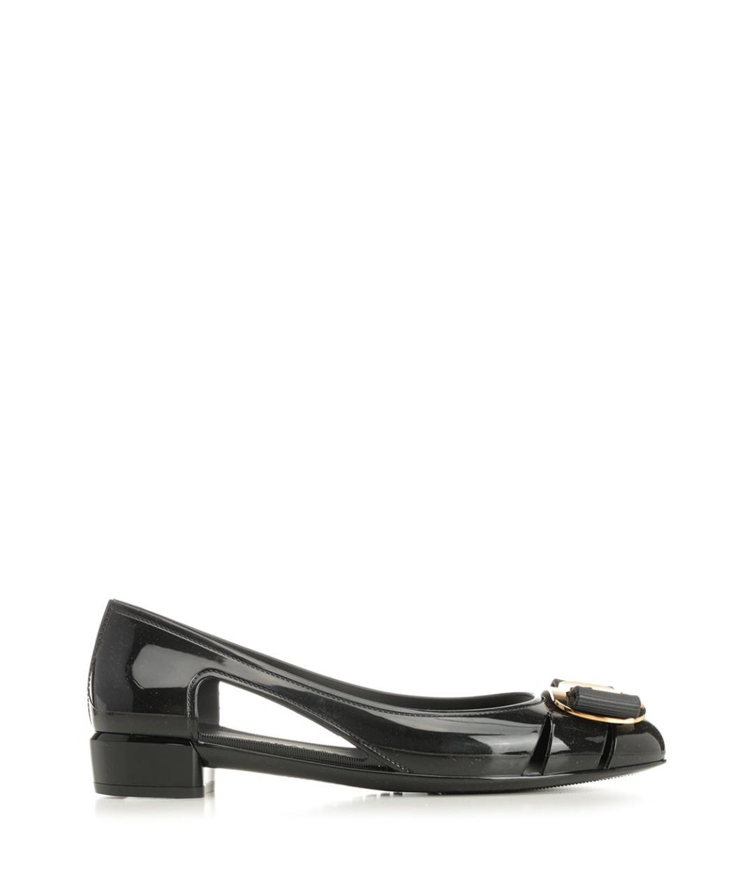 FERRAGAMO Черные резиновые балетки, фото 1
