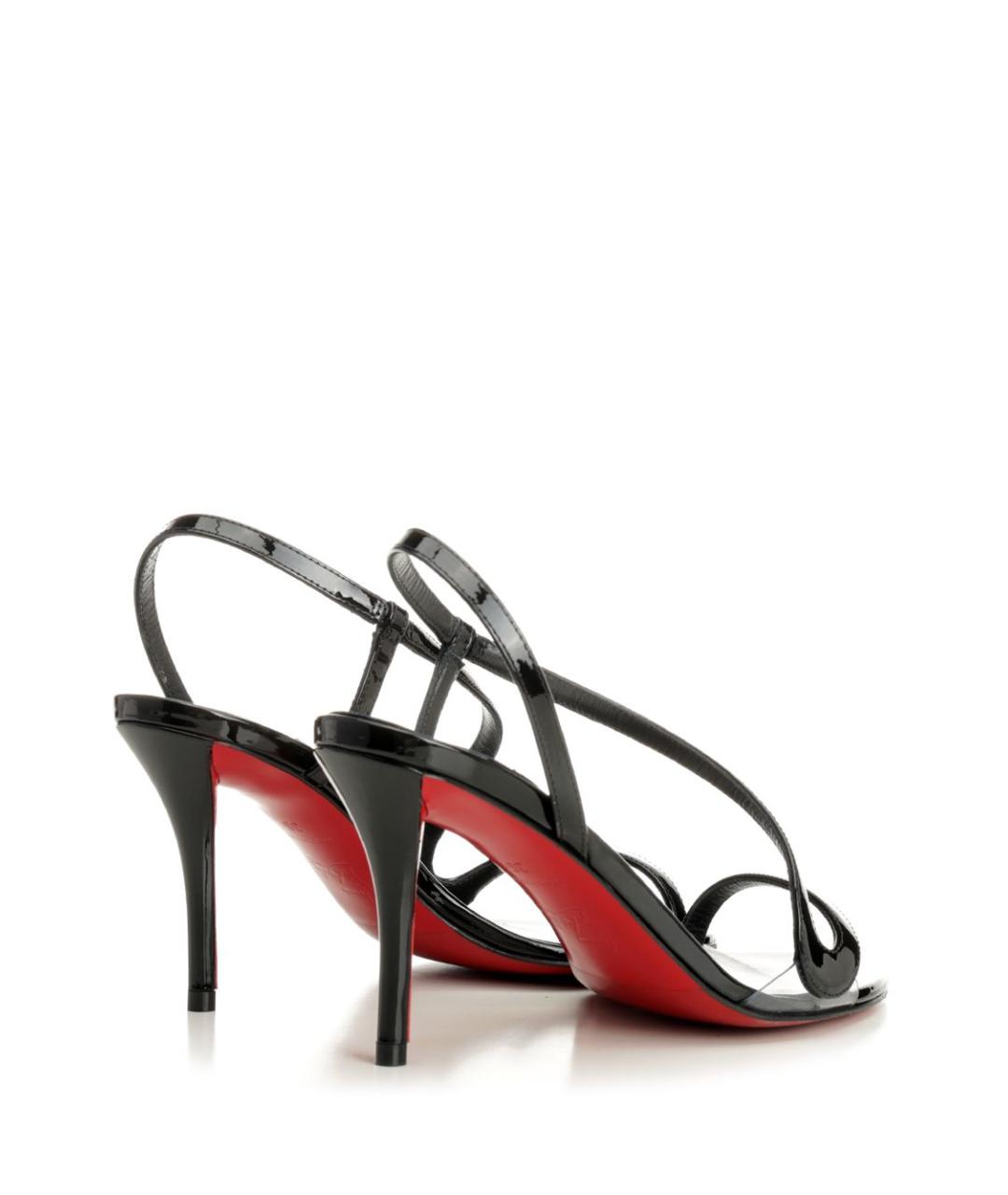 CHRISTIAN LOUBOUTIN Черные босоножки из лакированной кожи, фото 3
