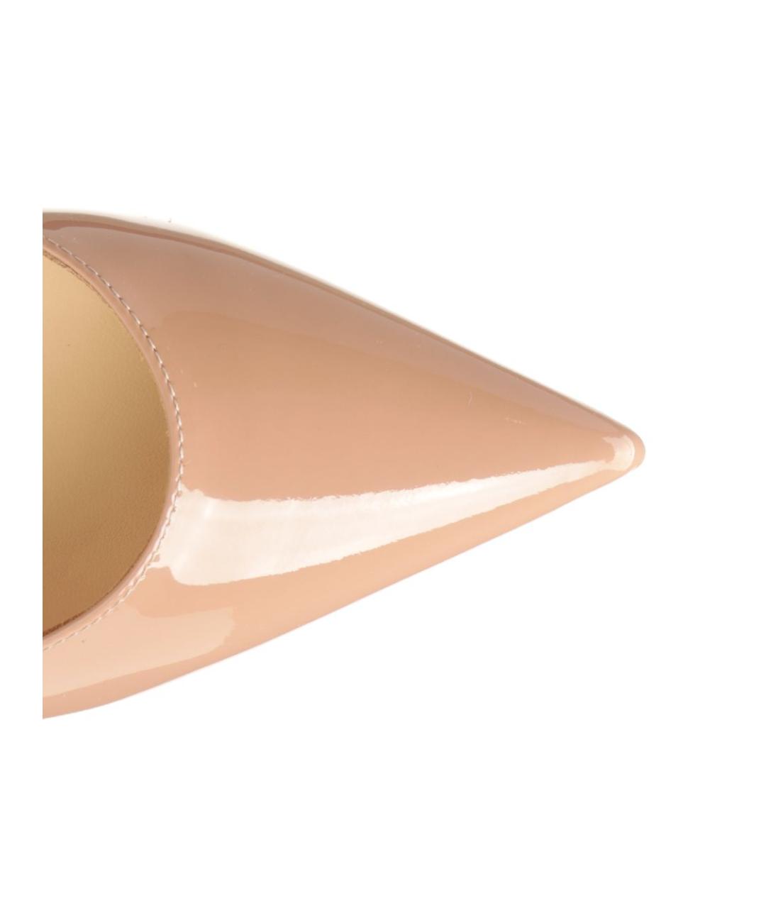 CHRISTIAN LOUBOUTIN Бежевые туфли из лакированной кожи, фото 4