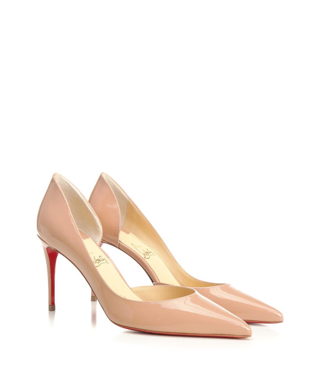 CHRISTIAN LOUBOUTIN Бежевые туфли из лакированной кожи, фото 2