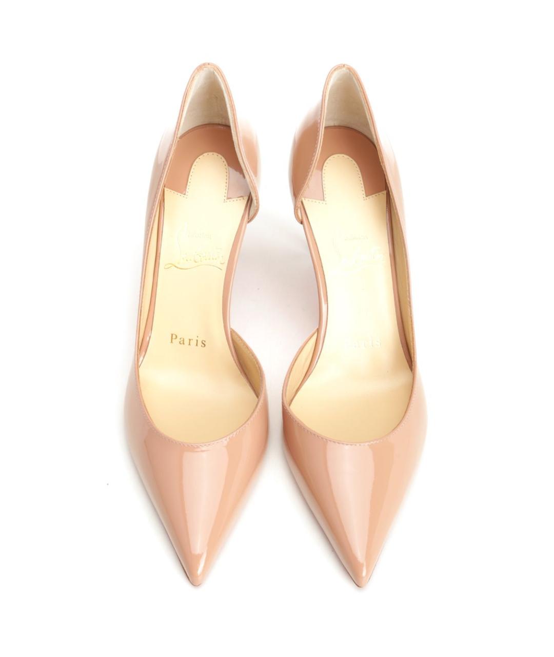 CHRISTIAN LOUBOUTIN Бежевые туфли из лакированной кожи, фото 5