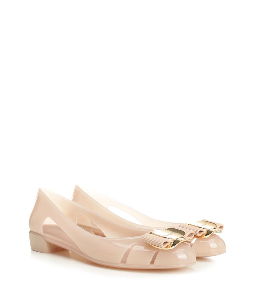 FERRAGAMO Розовые резиновые балетки, фото 2