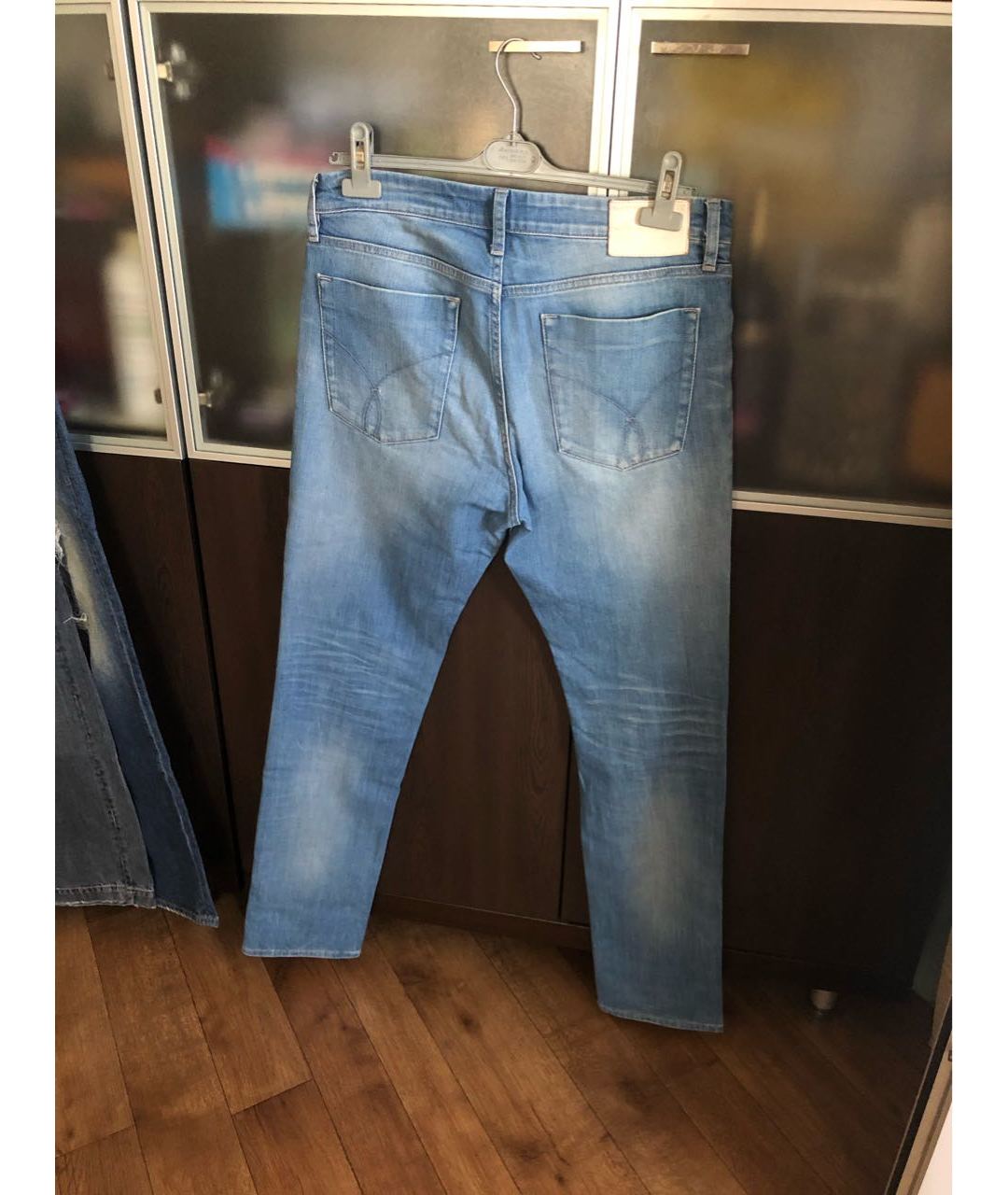 CALVIN KLEIN Голубые хлопковые джинсы скинни, фото 2