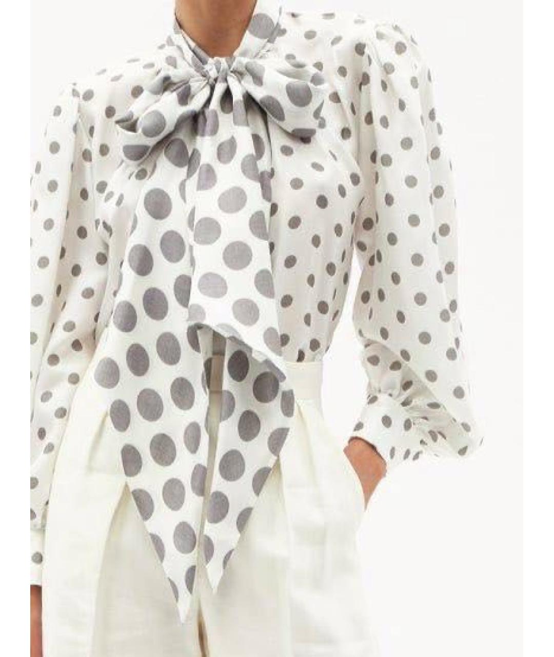 MAX MARA Белая шелковая блузы, фото 4