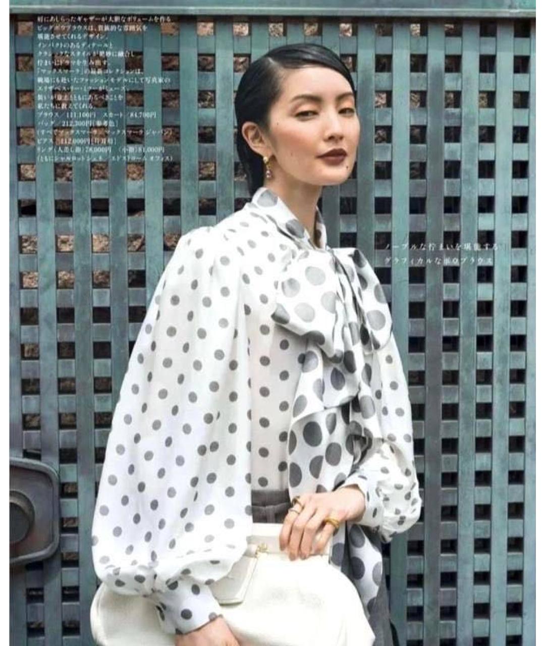 MAX MARA Белая шелковая блузы, фото 8