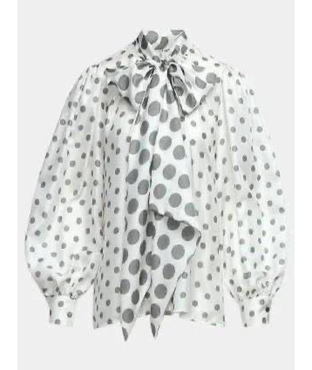 MAX MARA Белая шелковая блузы, фото 9