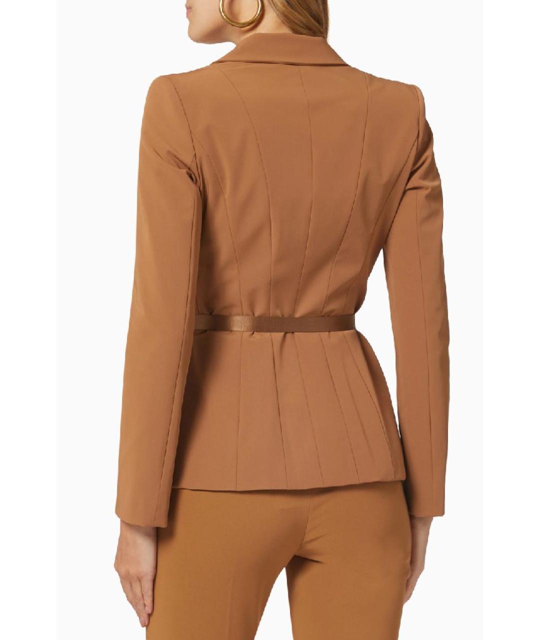 ELISABETTA FRANCHI Коричневый полиэстеровый костюм с брюками, фото 8
