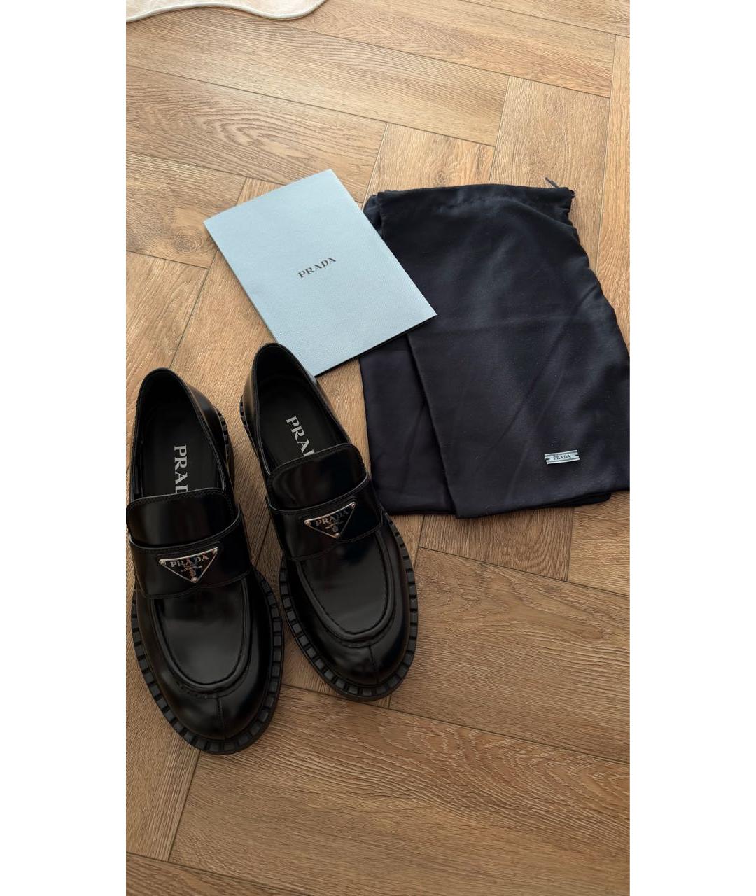 PRADA Черные кожаные лоферы, фото 6