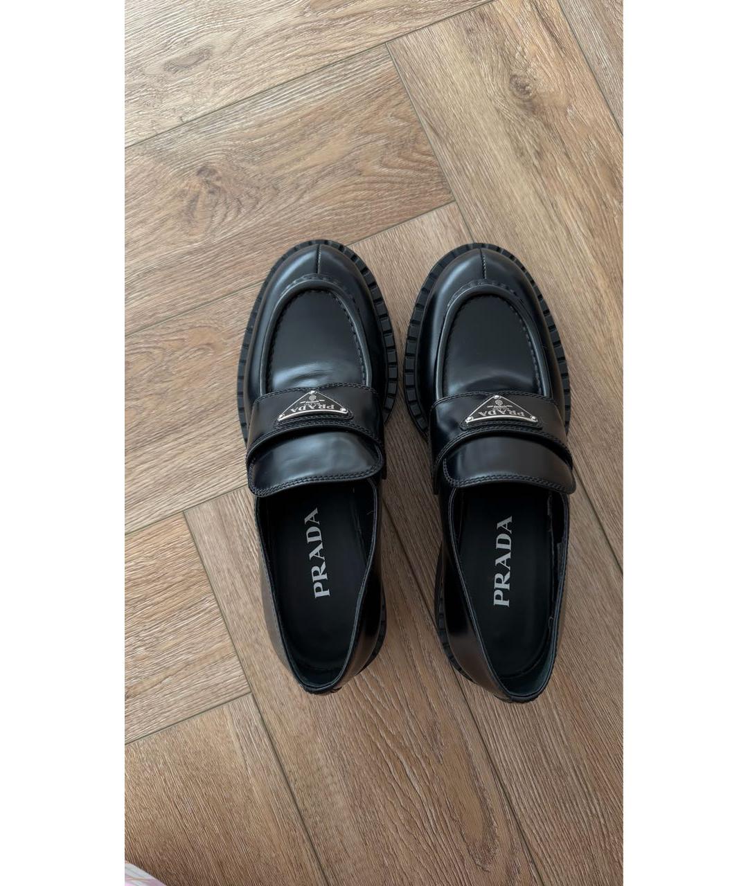 PRADA Черные кожаные лоферы, фото 4
