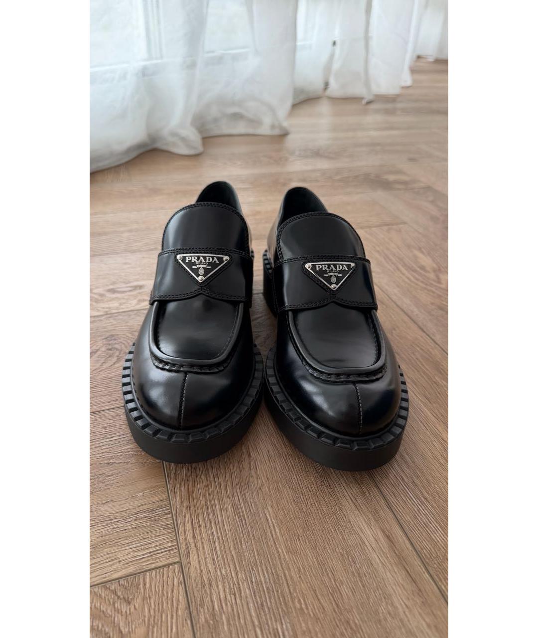 PRADA Черные кожаные лоферы, фото 3