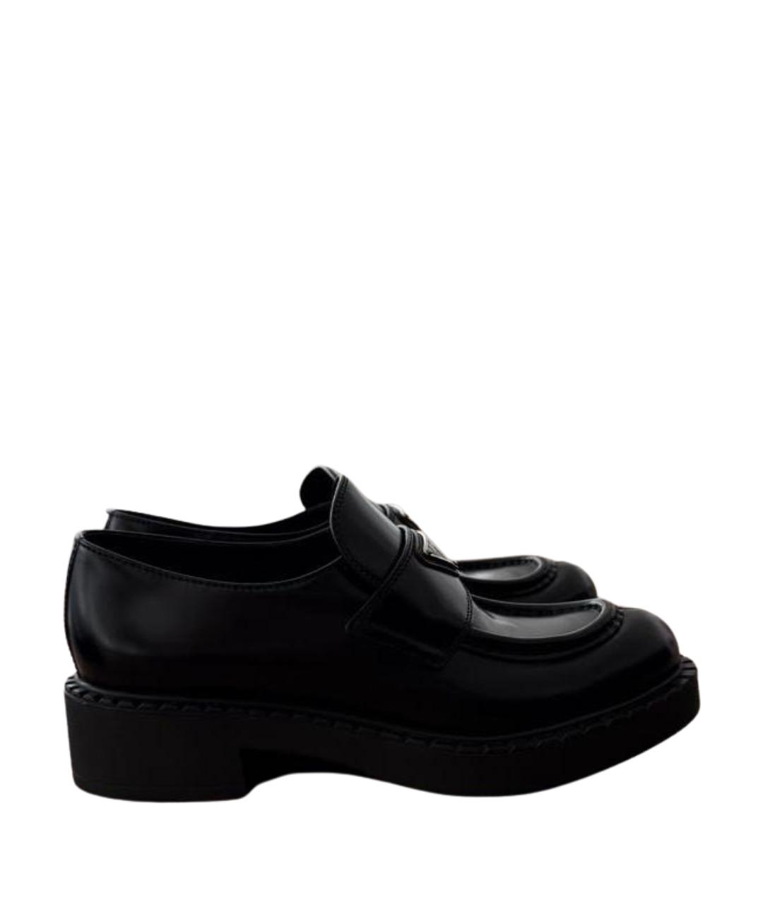 PRADA Черные кожаные лоферы, фото 1