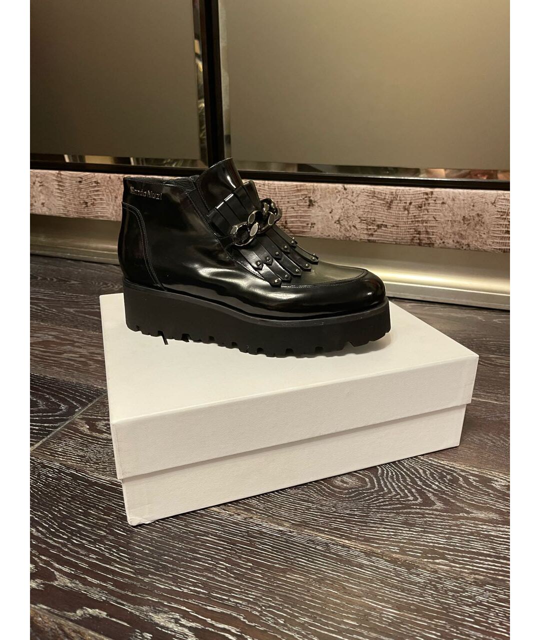NANDO MUZI Черные кожаные ботинки, фото 5