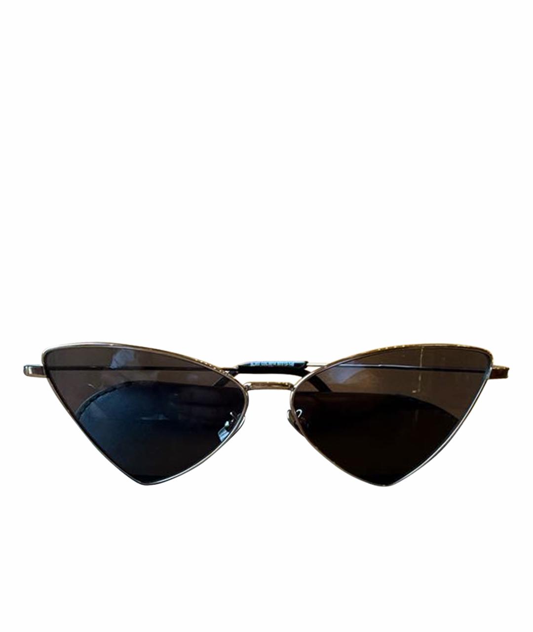 SAINT LAURENT Черные металлические солнцезащитные очки, фото 1