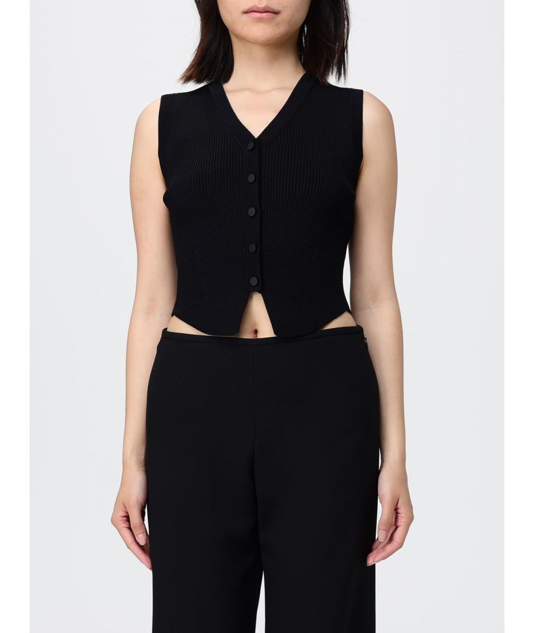 ARMANI EXCHANGE Черная полиамидовая жилетка, фото 1