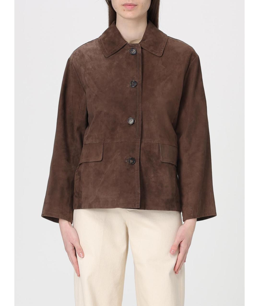 'S MAX MARA Коричневая замшевая куртка, фото 6