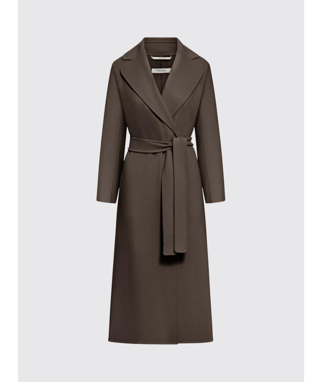 'S MAX MARA Коричневое шерстяное пальто, фото 4