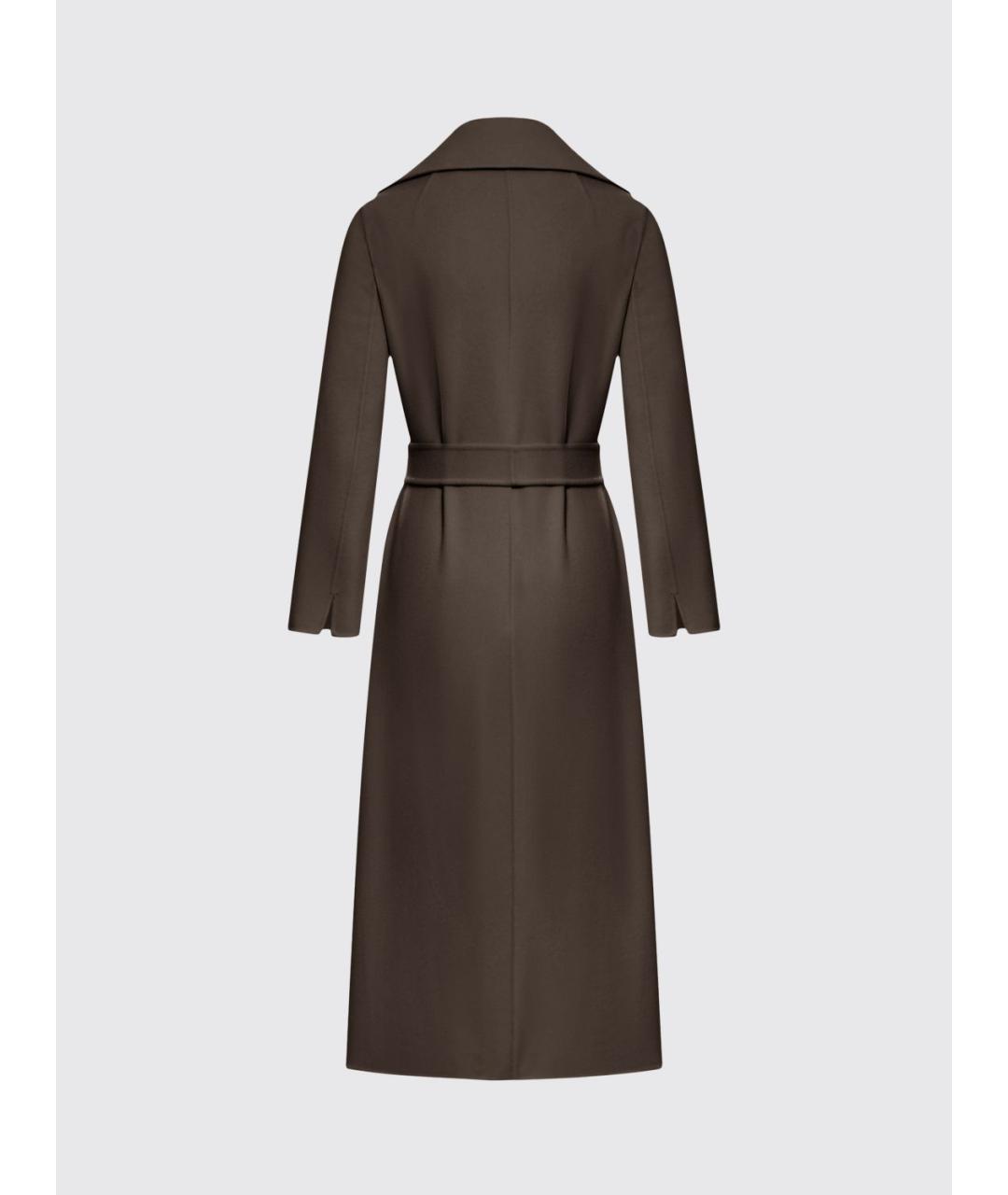 'S MAX MARA Коричневое шерстяное пальто, фото 3