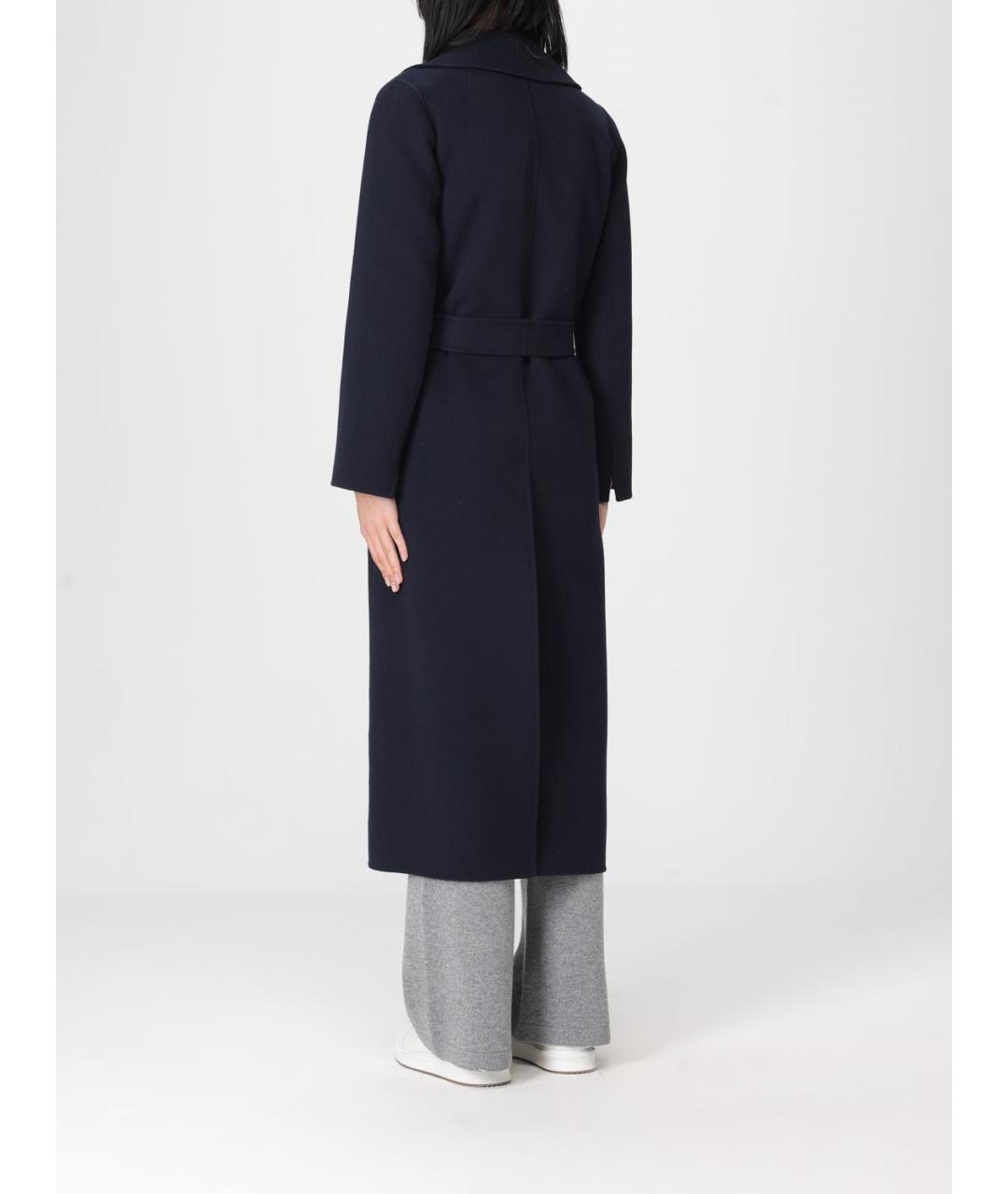 'S MAX MARA Темно-синее шерстяное пальто, фото 2