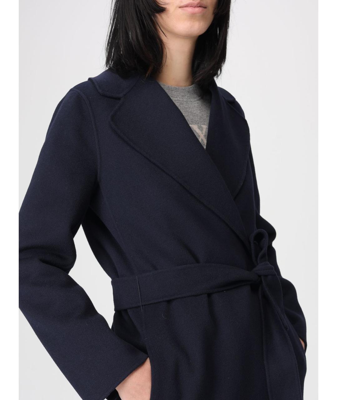 'S MAX MARA Темно-синее шерстяное пальто, фото 4