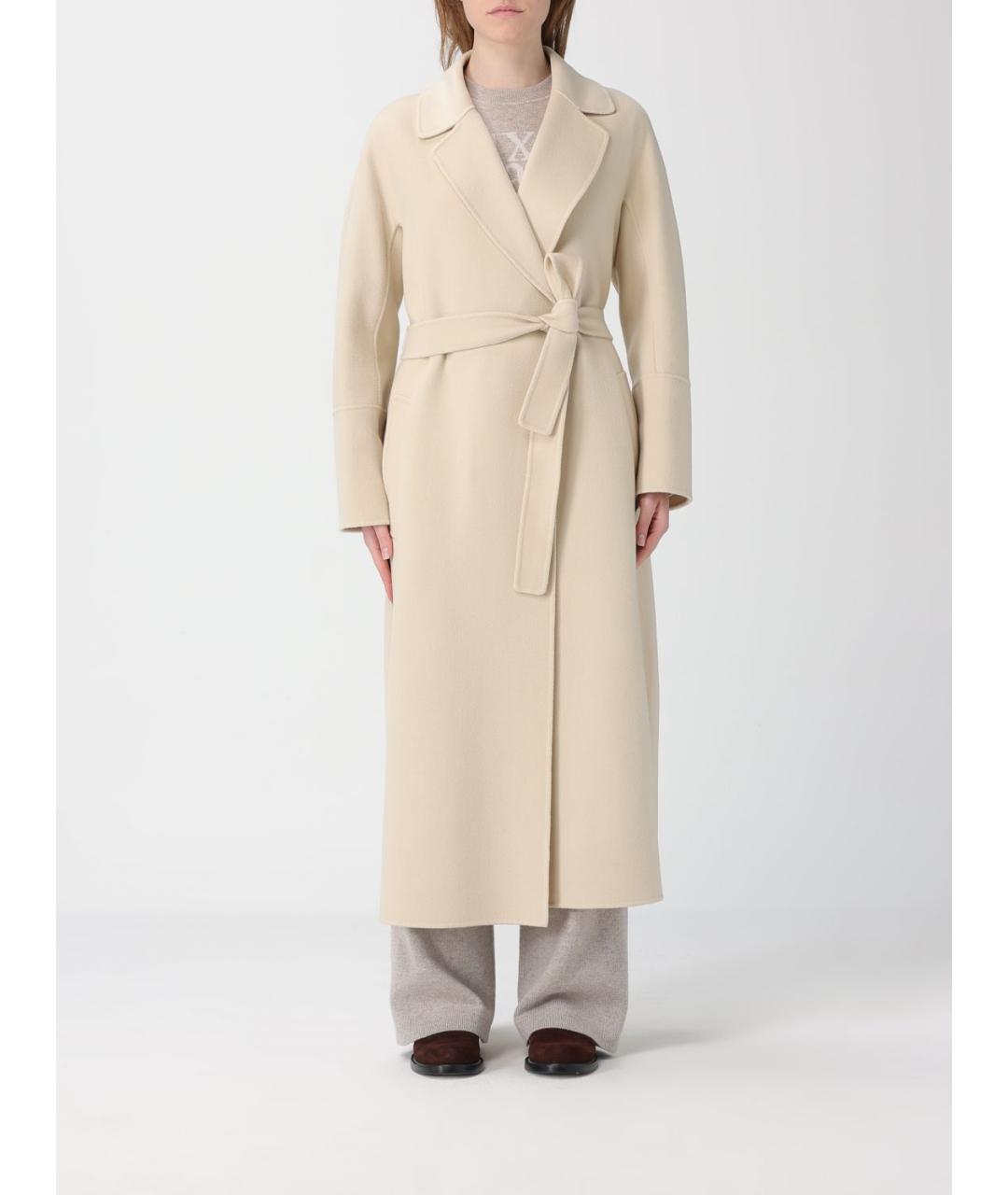 'S MAX MARA Бежевое шерстяное пальто, фото 6