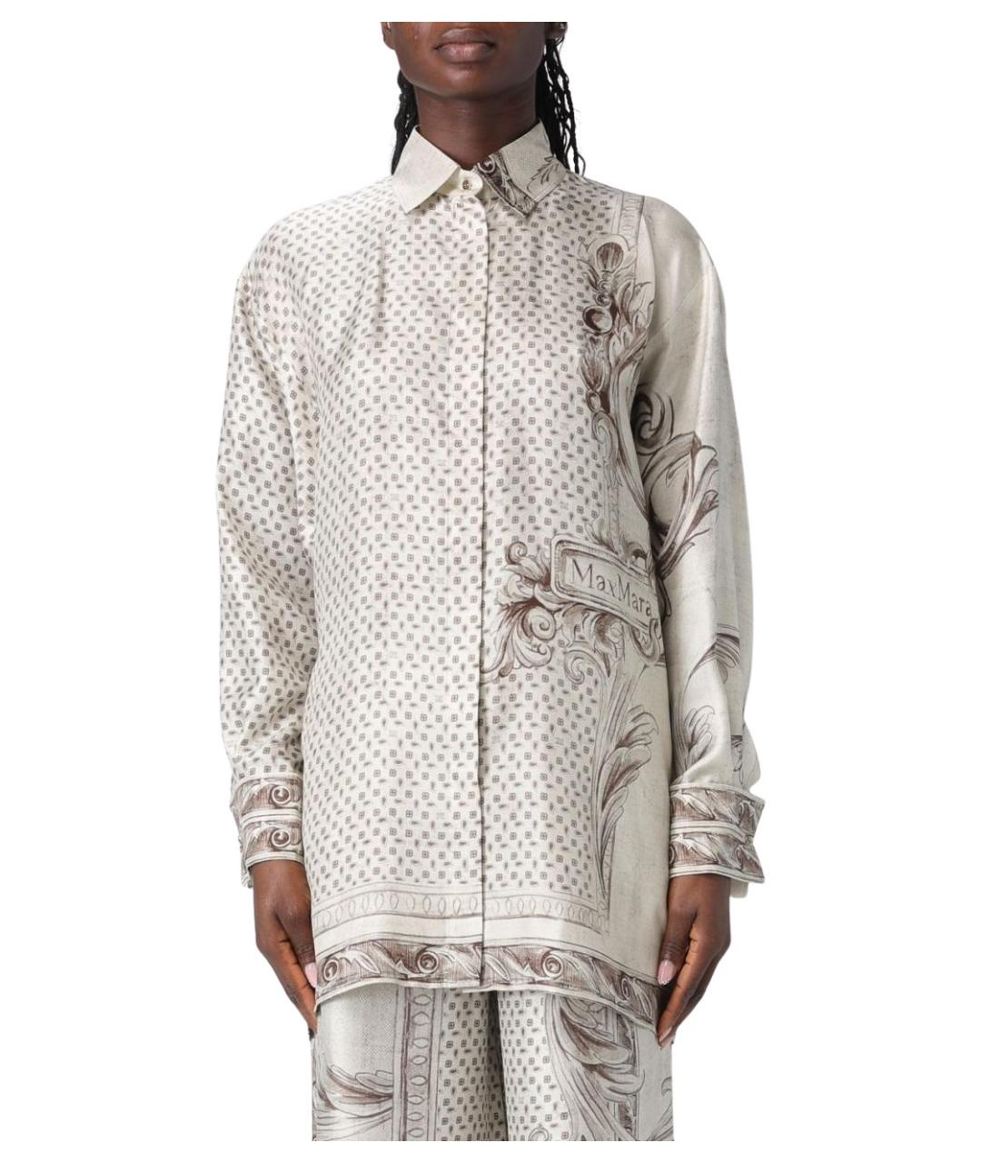 MAX MARA Бежевая шелковая рубашка, фото 1