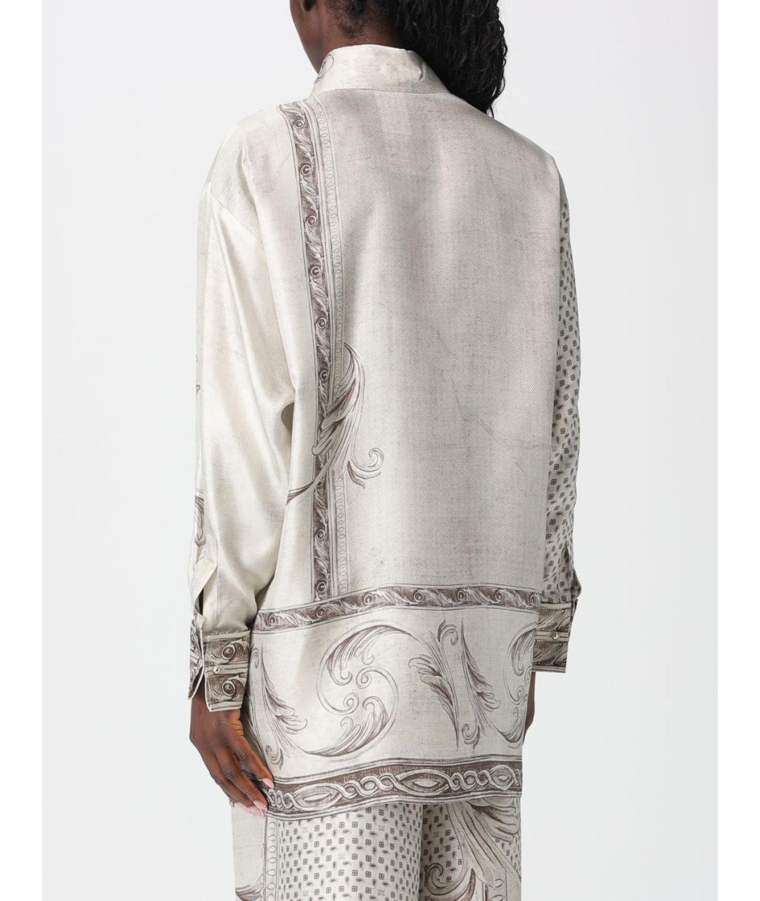 MAX MARA Бежевая шелковая рубашка, фото 3