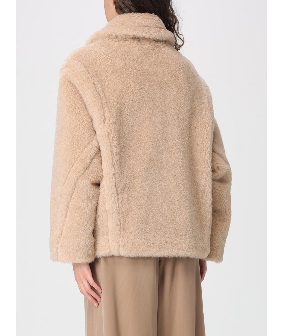 MAX MARA Бежевая шерстяная шуба, фото 3