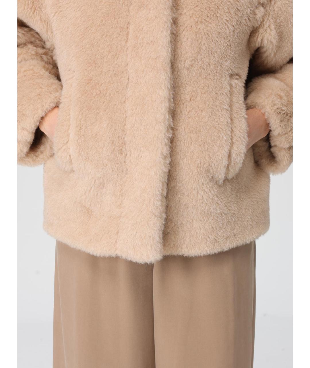 MAX MARA Бежевая шерстяная шуба, фото 5