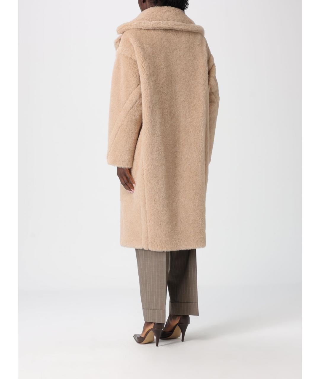 MAX MARA Бежевая шерстяная шуба, фото 3