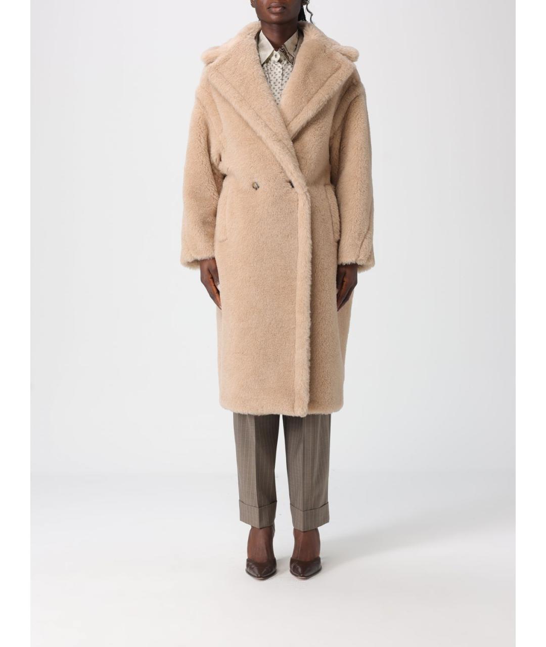 MAX MARA Бежевая шерстяная шуба, фото 6