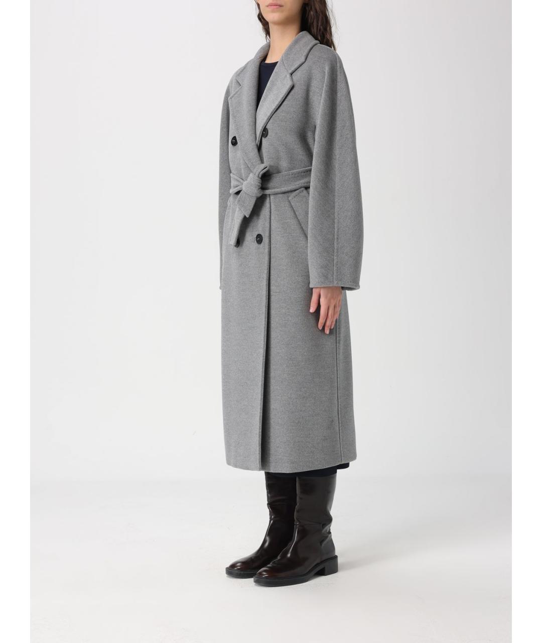 MAX MARA Серое шерстяное пальто, фото 4