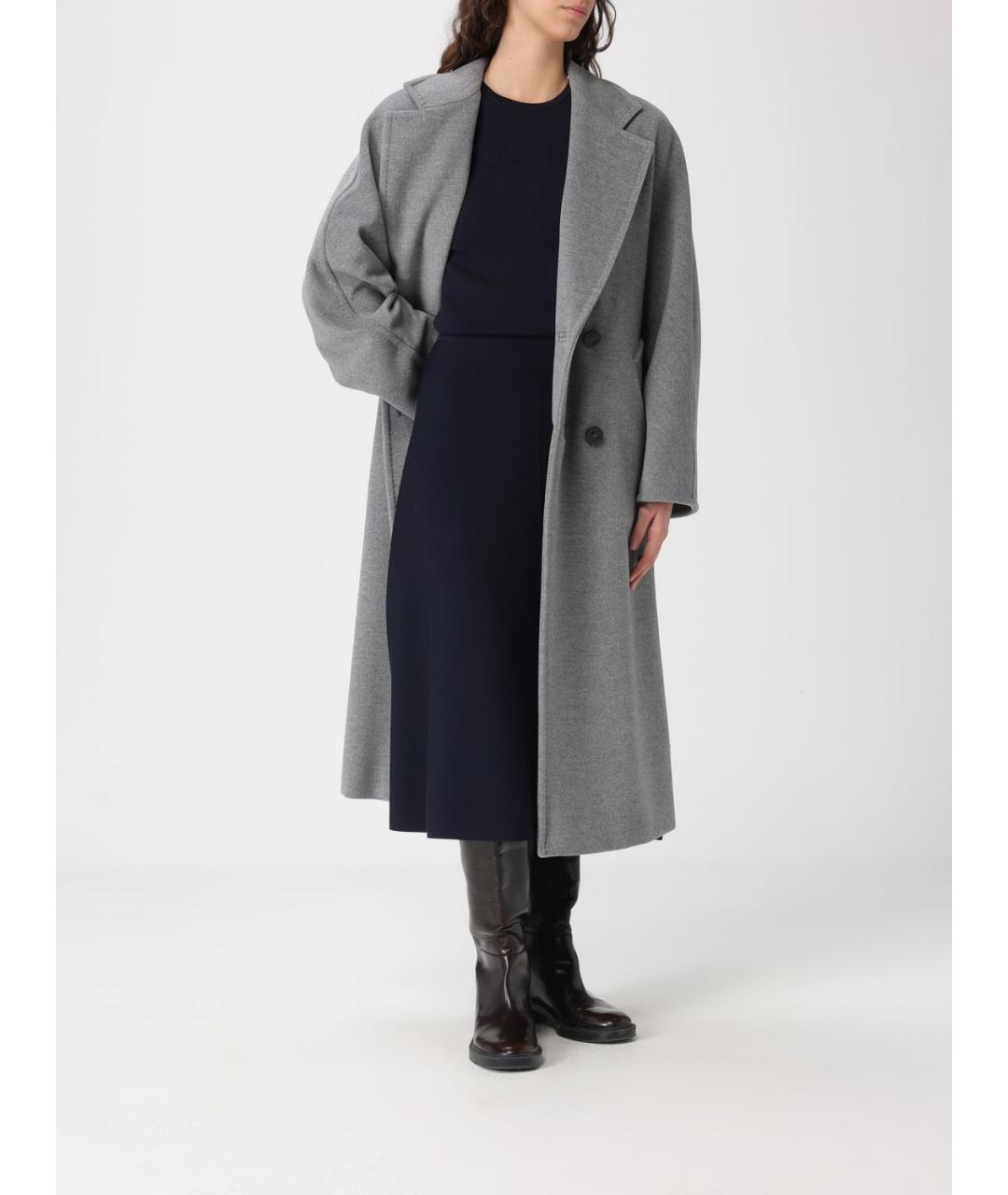 MAX MARA Серое шерстяное пальто, фото 2