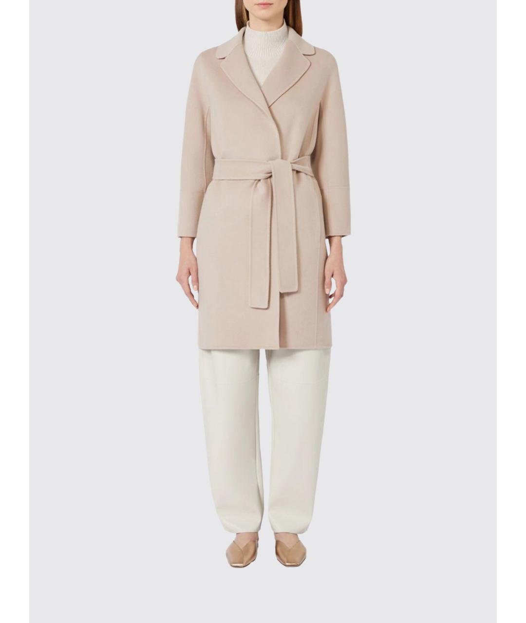 'S MAX MARA Бежевое шерстяное пальто, фото 2