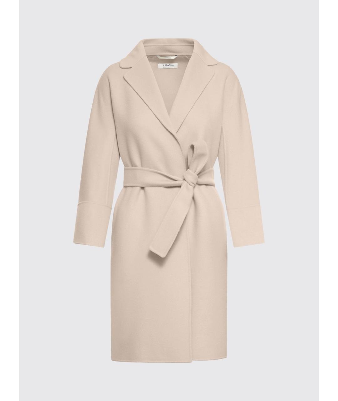 'S MAX MARA Бежевое шерстяное пальто, фото 5