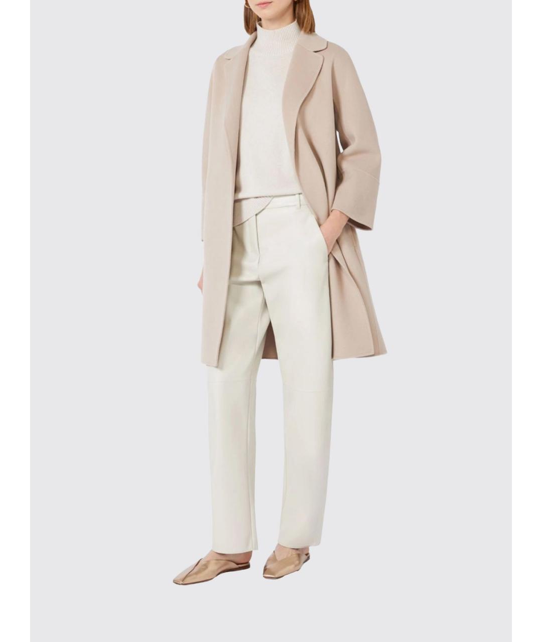 'S MAX MARA Бежевое шерстяное пальто, фото 3