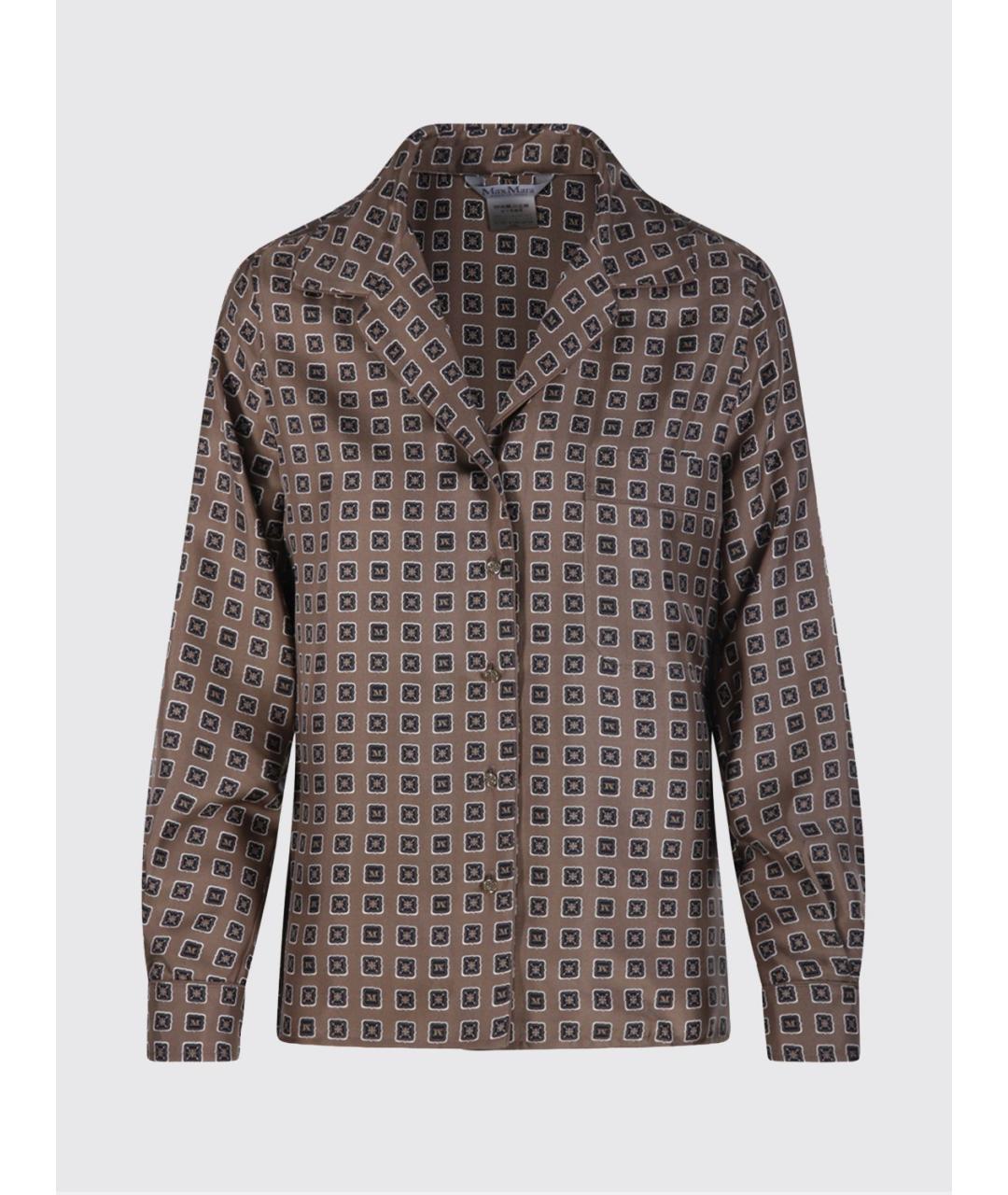 MAX MARA Бежевая шелковая рубашка, фото 1