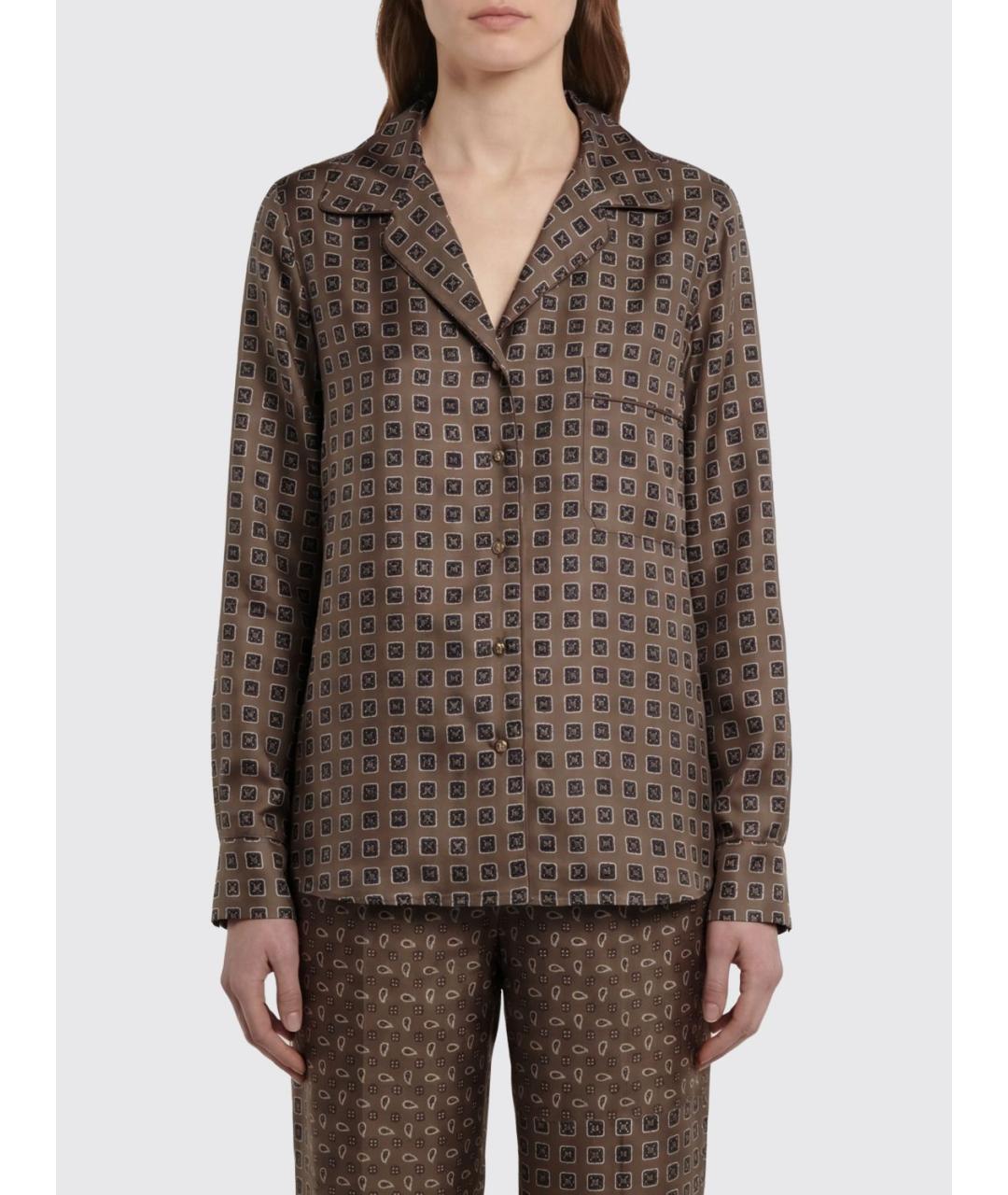 MAX MARA Бежевая шелковая рубашка, фото 2
