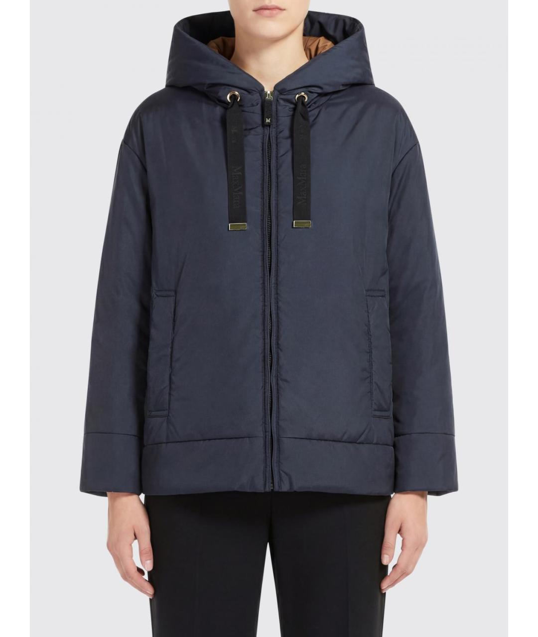 MAX MARA Синяя полиэстеровая куртка, фото 1