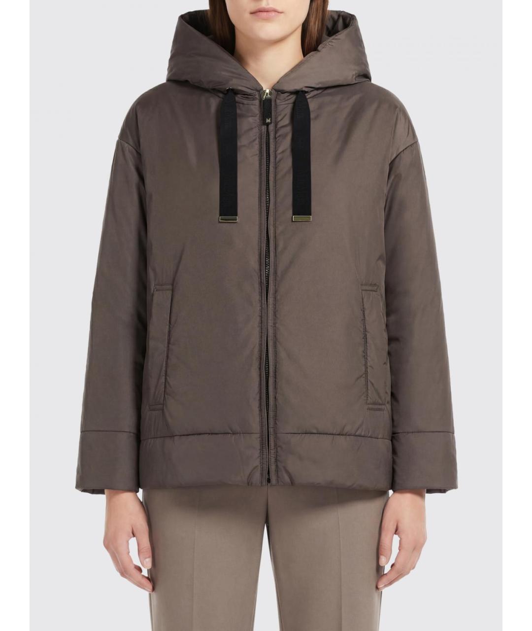 MAX MARA Коричневая полиэстеровая куртка, фото 1