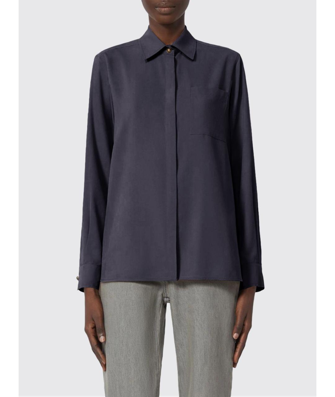 MAX MARA Серая шелковая рубашка, фото 1