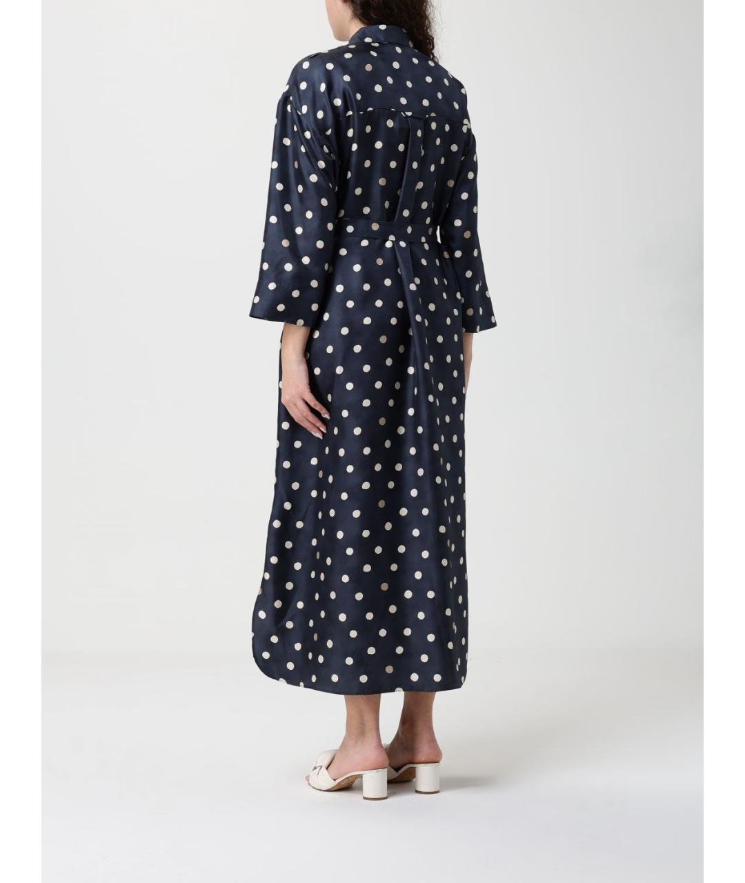 'S MAX MARA Темно-синее шелковое повседневное платье, фото 2