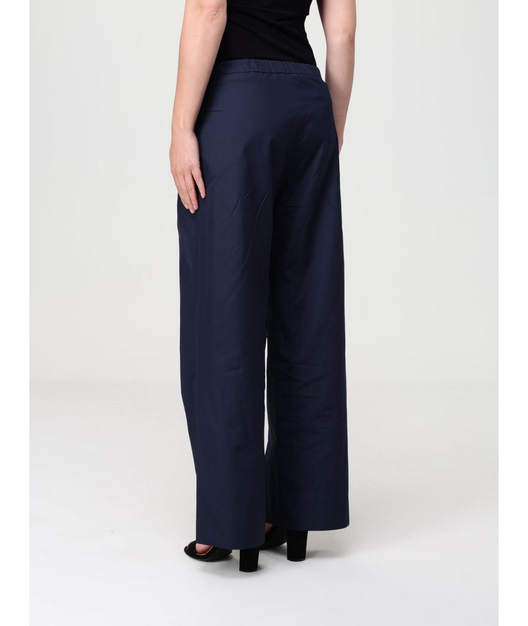 'S MAX MARA Темно-синие хлопковые прямые брюки, фото 2